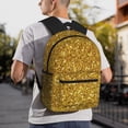 thumbnail image 1 of Goofa Gold Glitter Print Casual Backpack for Women Men,Waterproof High School Bookbag,Lightweight Travel Daypack,Classic College Backpack,Laptob Backpack, 1 of 6