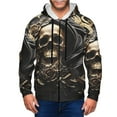 thumbnail image 1 of Goofa Gold Rose Skull Pattern Mens Full-zip Hoodie, Zip-up Pullover Hooded Sweatshirt, Kangaroo Pocket Hoodie Ideal for Daily Wear, Travel, and Home-, 1 of 5