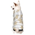 thumbnail image 1 of Goofa Gold Snowflake Pattern Small Dog Sweater Hoodies Pet Grey Hooded Soft Fleece Sweatshirts with Pocket Fall Winter Puppy Cat Sweaters Warm Clothes-X-Small, 1 of 8