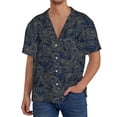 thumbnail image 1 of Goofa Golden Peonies Printed Men's Casual Short-sleeved Shirt,Lightweight Breathable Button-down,Summer Casual men's top,Versatile Fashion shirt-, 1 of 7