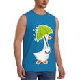 thumbnail image 1 of Goofa Goose Holding an Umbrella Printed Men's Sleeveless T-Shirt - Athletic Gym Workout Tank Top for Men - Moisture-Wicking, UPF 30+ Quick-Dry Muscle Tee-, 1 of 8