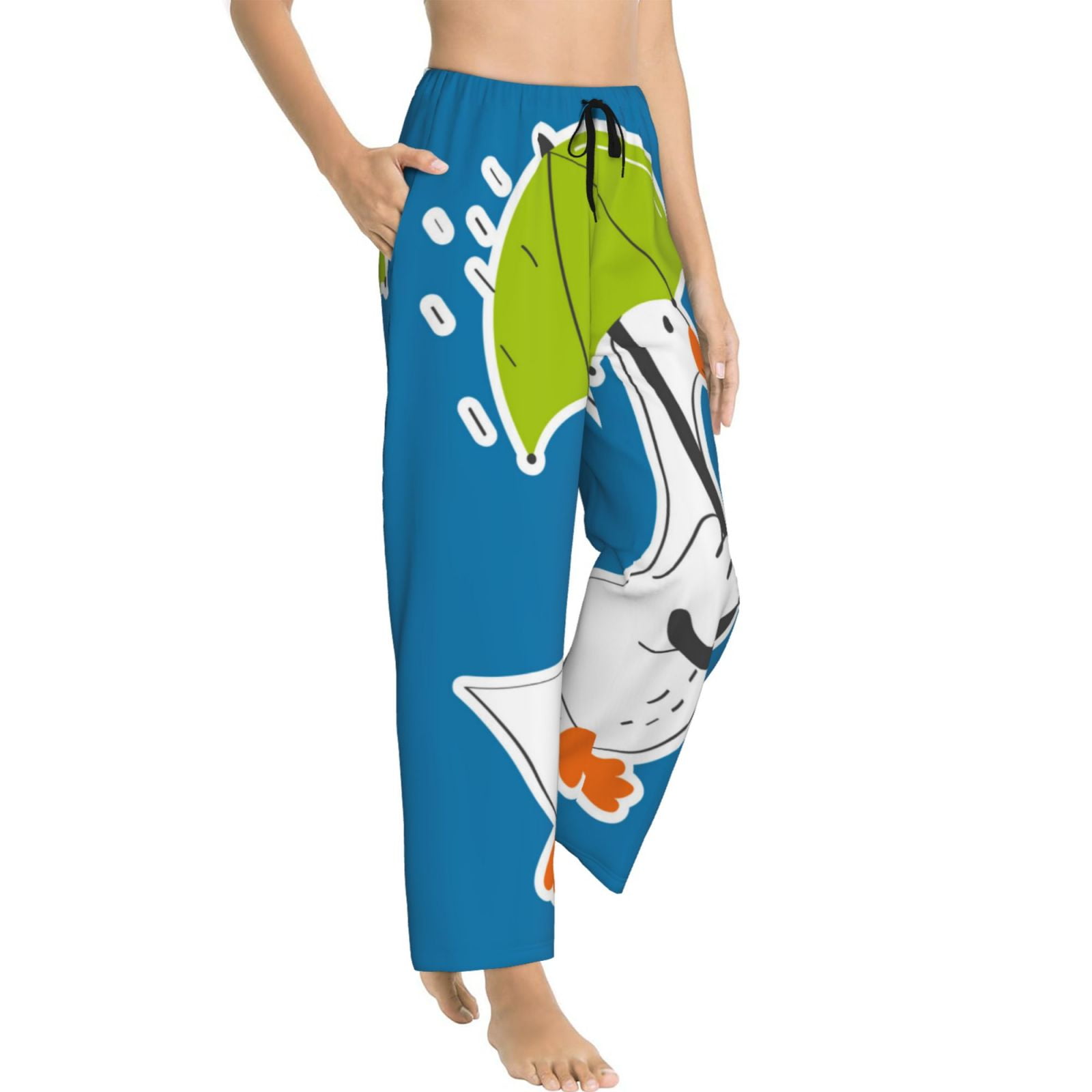 Goofa Goose Holding an Umbrella Printed Soft Pajama Pants for Women ...