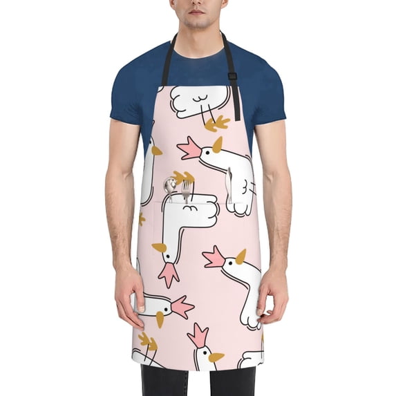 Goofa Goose Queen Printed Waterproof Apron 33" Chef Aprons for Men Heavy Duty Chemical Work Apron Adjustable Bib Apron