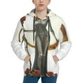 thumbnail image 1 of Goofa Gothic Skeleton With Roses Pattern Hooded Sweatshirt for Youth Trendy youth sweatshirt Casual Hoodie for Boys and Girls-Large, 1 of 6