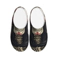 thumbnail image 1 of Goofa Gothic Skull With Roses Print Womens Mens Cotton Lightweight House Slippers , Washable Home Slippers,Indoor Comfy Bedroom Cozy Slippers-44/45, 1 of 7