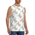 thumbnail image 1 of Goofa Gray Rabbit Printed Men's Sleeveless T-Shirt - Athletic Gym Workout Tank Top for Men - Moisture-Wicking, UPF 30+ Quick-Dry Muscle Tee-Small, 1 of 8