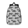 thumbnail image 1 of Goofa Gray Tractor Pattern Lightweight Student Backpack for School, Water-Resistant, Adjustable Straps, Fits 15" Laptop, Multiple Pockets for Books, Accessories, 1 of 5