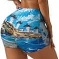 thumbnail image 1 of Goofa Greek Island Windmills Painting Printed Workout Shorts Women Seamless Scrunch Butt Lifting High Waisted Gym Booty Shorts Elastic Workout Shorts-XX-Large, 1 of 8