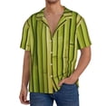 thumbnail image 1 of Goofa Green Bamboo Fence Printed Men's Casual Short-sleeved Shirt,Lightweight Breathable Button-down,Summer Casual men's top,Versatile Fashion shirt-Large, 1 of 7