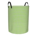 thumbnail image 1 of Goofa Green Gingham Printed Circular Hamper,Laundry Basket with Handles,Storage Baskets Foldable,Large Capacity Laundry Hamper-, 1 of 8