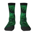 thumbnail image 1 of Goofa Green Leave Fern Printed Men's Crew Socks, Soft Durable Breathable Moisture-Wicking with Odor Control Cotton socks, 1 of 9