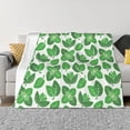 thumbnail image 1 of Goofa Green Leaves Pattern Fleece Throw Blanket for Couch, Soft Checkered Flannel Blanket for Sofa, Warm Cozy Decorative Blanket Fall Decor Gift-50"x40", 1 of 6