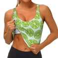 thumbnail image 1 of Goofa Green Lemon Slices Printed Sports Bras for Women, High Impact Running Bra Workout Crop Tank Tops Longline Sports Bra Push up-X-Large, 1 of 9