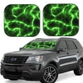 thumbnail image 1 of Goofa Green Lightning Pattern 2 Piece Car Windshield Sun Shade Foldable | Front Windshield Shade for Sun, Heat and UV Rays | Sunshade for Car Front Window-Small, 1 of 7