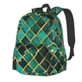 thumbnail image 1 of Goofa Green Mosaic Glass Pattern Backpack for Students – Large Capacity, Lightweight with Adjustable Shoulder Straps, Perfect for School, Travel, 1 of 8