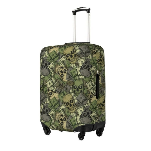 Goofa Green Skulls Pattern Luggage Covers For Suitcase,Suitcase Cover Protector Fit 18-32 Inch Luggage-Small