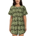 thumbnail image 1 of Goofa Green Snake for Womens Cotton 2 Piece Pajamas Set Classic Short Sleeve Pjs Set Soft Button Down Sleepwear Loungewear-3X-Large, 1 of 7