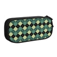 thumbnail image 1 of Goofa Green Squares Pattern Big Capacity Pencil Pen Case Office College Large Storage High Capacity Bag Pouch Holder Box Organizer, 1 of 1
