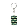 thumbnail image 1 of Goofa Green Squares Printed Rectangular Metal Keychain Bag Charm Floral Charm for Purse Keys Metal Keyring Gift for Women Accessories, 1 of 7