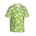 thumbnail image 1 of Goofa Green White Flowers Hawaiian Shirt for Men, Unisex Summer Beach Casual Short Sleeve Button Down Shirts,Aloha Tropical Floral print shirt-, 1 of 9