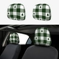 thumbnail image 1 of Goofa Green White Lumberjack Plaid Pattern 2 PCS Car Headrest Cover, Headrest Protector,Universal Interior Car Accessories, 1 of 6