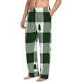 thumbnail image 1 of Goofa Green White Lumberjack Plaid Printed Soft Pajama Pants for Men, Wide Leg Comfy Casual Lounge Yoga Pants-Medium, 1 of 9