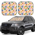 thumbnail image 1 of Goofa Groovy Daisy Flowers Pattern 2 Piece Car Windshield Sun Shade Foldable | Front Windshield Shade for Sun, Heat and UV Rays | Sunshade for Car Front Window-Medium, 1 of 7