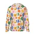 thumbnail image 1 of Goofa Groovy Daisy Flowers Printed Women's UPF 50+ Sun Protection Hoodie Jacket Lightweight Long Sleeve Sun Shirt for Women with Pocket Hiking Outdoor-X-Large, 1 of 9
