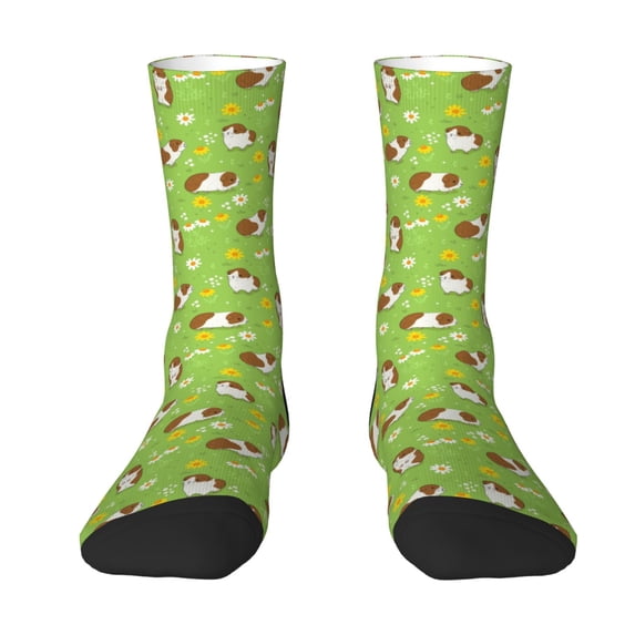 Goofa Guinea Pigs Printed Men's Crew Socks, Soft Durable Breathable Moisture-Wicking with Odor Control Cotton socks