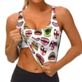thumbnail image 1 of Goofa Halloween Mouth Printed Sports Bras for Women, High Impact Running Bra Workout Crop Tank Tops Longline Sports Bra Push up-Large, 1 of 9