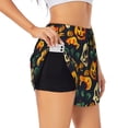 thumbnail image 1 of Goofa Halloween Skull Printed Women 2 in 1 Running Shorts,Quick Dry Athletic Workout Shorts,High Waisted Athletic Shorts with Liner Pockets-X-Large, 1 of 9