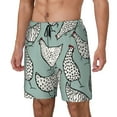 thumbnail image 1 of Goofa Hand Drawn Chickens Printed Men's Swim Trunks Board Shorts Quick Dry Mens Swimming Trunks with Compression Liner,Breathable Fit Hawaii Beach Shorts-Large, 1 of 9