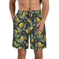 thumbnail image 1 of Goofa Hand Drawn Citrus Fruits Elegant Lemons Printed Mens Swim Trunks Summer Quick Dry Short Beach Swimwear Bathing Suits-Small, 1 of 9