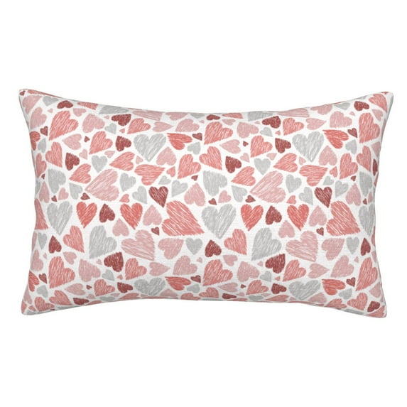 Goofa Hand Drawn Hearts Pattern Pillow Case – Plush & Soft Cushion Cover, Hypoallergenic Throw Pillow Case for Comfortable Sleep with Envelope Closure-