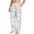 thumbnail image 1 of Goofa Hand Drawn Rabbit Printed Soft Pajama Pants for Men, Wide Leg Comfy Casual Lounge Yoga Pants-Small, 1 of 9