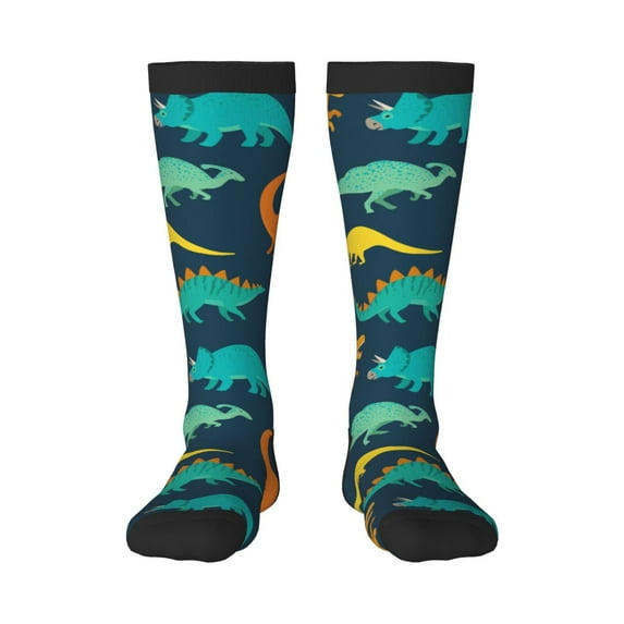 Goofa Hand Drawn Seamless Pattern Adult Stockings, Color-Block Knee High Socks, Comfortable and Breathable, Soft and Stretchable, Sports, and Decoration