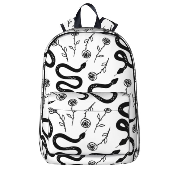 Goofa Hand Drawn Snake Printed Backpack,Laptop Backpack,Durable Anti-Theft Travel Work Backpack,Water-resistant Backpack