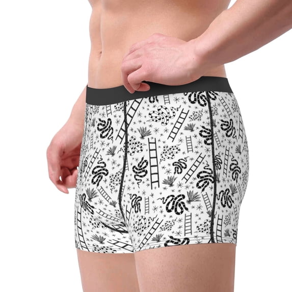 Goofa Hand Drawn Snake Printed Men's Boxer Briefs Underwear, Moisture-Wicking Underwear, Trunk,Soft and Breathable Cotton Underwear-X-Large