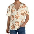 thumbnail image 1 of Goofa Hand Drawn Snake Printed Men's Casual Short-sleeved Shirt,Lightweight Breathable Button-down,Summer Casual men's top,Versatile Fashion shirt-X-Large, 1 of 7