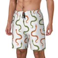 thumbnail image 1 of Goofa Hand Drawn Snake Printed Men's Swim Trunks Board Shorts Quick Dry Mens Swimming Trunks with Compression Liner,Breathable Fit Hawaii Beach Shorts-X-Large, 1 of 9