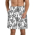 thumbnail image 1 of Goofa Hand Drawn Snake Printed Mens Swim Trunks Summer Quick Dry Short Beach Swimwear Bathing Suits-Large, 1 of 9