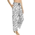 thumbnail image 1 of Goofa Hand Drawn Snake Printed Soft Pajama Pants for Women, Wide Leg Comfy Casual Lounge Yoga Pants-Small, 1 of 9