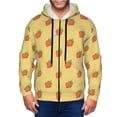 thumbnail image 1 of Goofa Hand Drawn Strawberry Pattern Mens Full-zip Hoodie, Zip-up Pullover Hooded Sweatshirt, Kangaroo Pocket Hoodie Ideal for Daily Wear, Travel, and Home-XX-Large, 1 of 5