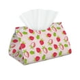 thumbnail image 1 of Goofa Hand Drawn Strawberry Pattern Triangle Square Tissue Box Cover, Modern PVC Leathe Facial Paper Holder,Decorative Holder/Organizer for Bathroom Vanity Countertop, 1 of 9