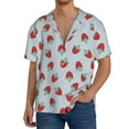 thumbnail image 1 of Goofa Hand Drawn Strawberry Printed Men's Casual Short-sleeved Shirt,Lightweight Breathable Button-down,Summer Casual men's top,Versatile Fashion shirt-, 1 of 7
