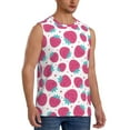 thumbnail image 1 of Goofa Hand Drawn Strawberry Printed Men's Sleeveless T-Shirt - Athletic Gym Workout Tank Top for Men - Moisture-Wicking, UPF 30+ Quick-Dry Muscle Tee-Small, 1 of 8