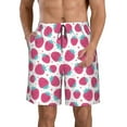 thumbnail image 1 of Goofa Hand Drawn Strawberry Printed Mens Swim Trunks Summer Quick Dry Short Beach Swimwear Bathing Suits-Small, 1 of 9