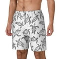 thumbnail image 1 of Goofa Hand Drawn Turtle Printed Men's Swim Trunks Board Shorts Quick Dry Mens Swimming Trunks with Compression Liner,Breathable Fit Hawaii Beach Shorts-X-Large, 1 of 9