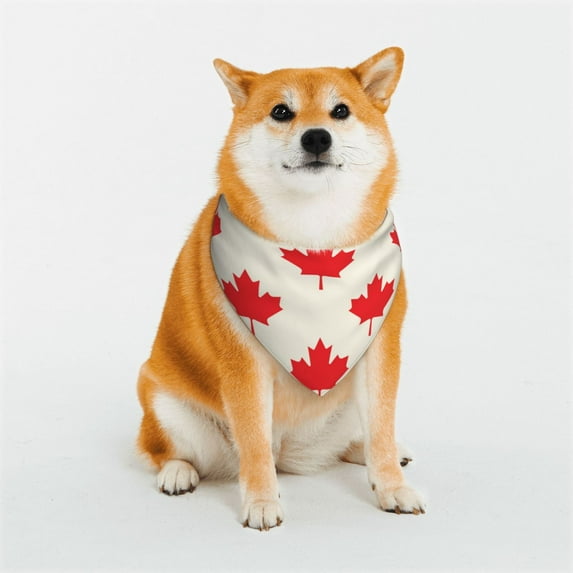 Goofa Happy Canada Day Pattern Pet Scarf Bandana - Adjustable and Comfortable,Dog Scarf Bib Kerchief Breedfor Dogs and Cats-Large
