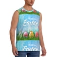 thumbnail image 1 of Goofa Happy Easter Printed Men's Sleeveless T-Shirt - Athletic Gym Workout Tank Top for Men - Moisture-Wicking, UPF 30+ Quick-Dry Muscle Tee-Large, 1 of 8